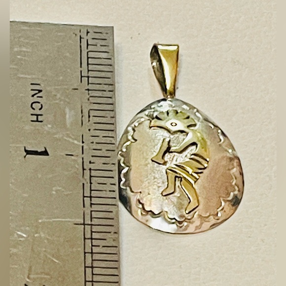 VTG Native American Navajo 12k Gold Filled Sterling Silver Kokopelli Pendant - Picture 2 of 4